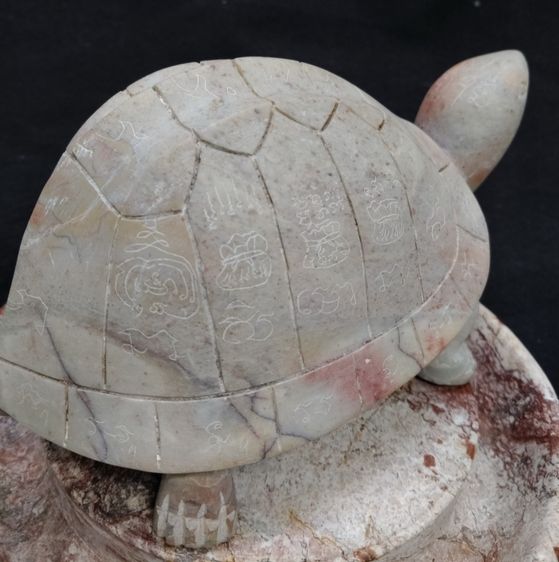 75476-เต่าหินแกะพร้อมถาด  ตัวใหญ่ ขนาดเต่า 7.5x4 สูง'3.5 นิ้ว ขนาดถาด 7.5 สูง 2 นิ้ว บูชาหน้าห้างร้าน ตั้งโต๊ะทำงาน เป็นศิริมงคล เรียกโชคลาภ รูปที่ 4