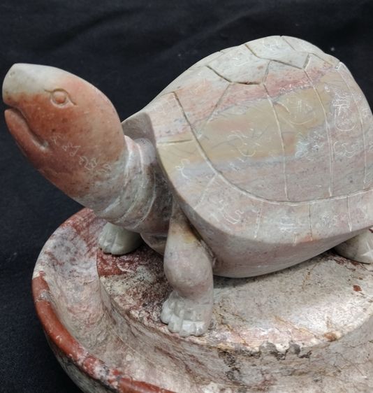 75476-เต่าหินแกะพร้อมถาด  ตัวใหญ่ ขนาดเต่า 7.5x4 สูง'3.5 นิ้ว ขนาดถาด 7.5 สูง 2 นิ้ว บูชาหน้าห้างร้าน ตั้งโต๊ะทำงาน เป็นศิริมงคล เรียกโชคลาภ รูปที่ 9