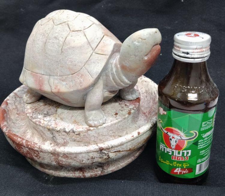 75476-เต่าหินแกะพร้อมถาด  ตัวใหญ่ ขนาดเต่า 7.5x4 สูง'3.5 นิ้ว ขนาดถาด 7.5 สูง 2 นิ้ว บูชาหน้าห้างร้าน ตั้งโต๊ะทำงาน เป็นศิริมงคล เรียกโชคลาภ รูปที่ 3