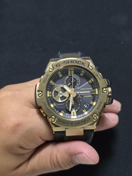 นาฬิกาข้อมือ G-Shock G-Steel รุ่นโทนสีดำทองยอดนิยมซีรีส์ GST-B100  มือ 2  รูปที่ 8
