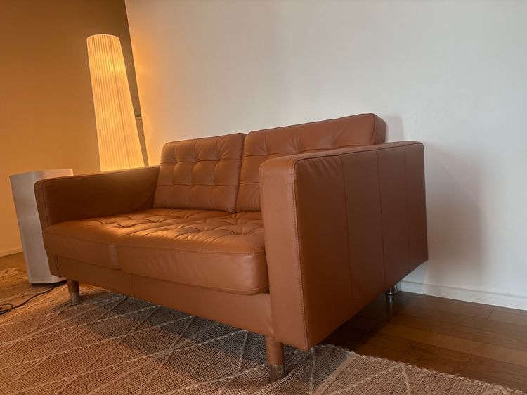 IKEA  2-seat sofa golden brown color  รูปที่ 2