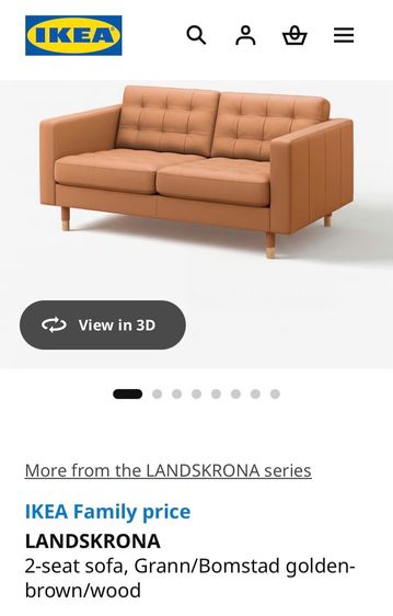 IKEA  2-seat sofa golden brown color  รูปที่ 4