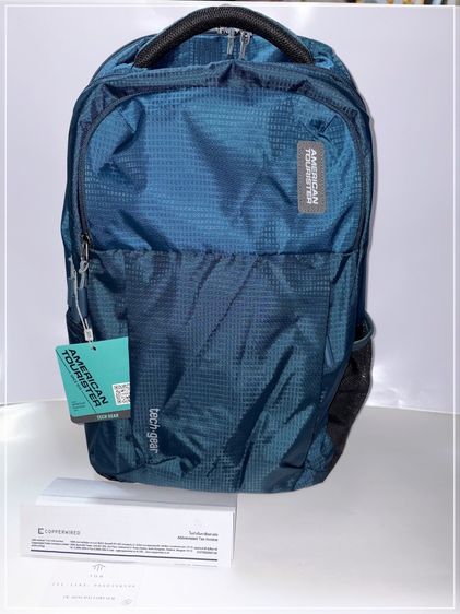 น้ำเงิน กระเป๋าเป้โน๊ตบุ๊ค American Tourister รุ่น Tech Gear สี Blue ใหม่ มีประกัน