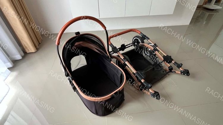 SKISOPGO รถเข็นสัตว์เลี้ยง รถเข็นสุนัขและแมว 4 ล้อ โครงสร้างแข็งแรง Pet trolley ถอดตะกร้าเป็นคาร์ซีทได้ (รถเข็นรับน้ำหนักได้ 20 กก. ) รูปที่ 5