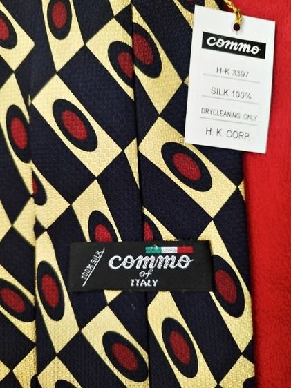 เนคไทผ้าไหม ลวดลายทั้งเส้น สำหรับผู้ชายแบรนด์ Commo of italy  ผ้าไหมแท้ 100 จากอิตาลี รูปที่ 5