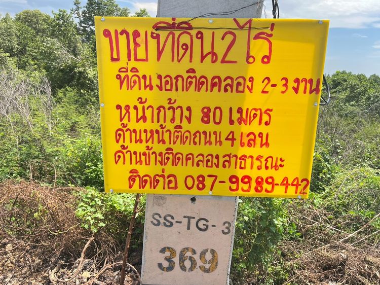 ขายที่ดินเปล่า 2 ไร่ ทำเลดี ติดถนน 4 เลน จังหวัดปราจีนบุรี