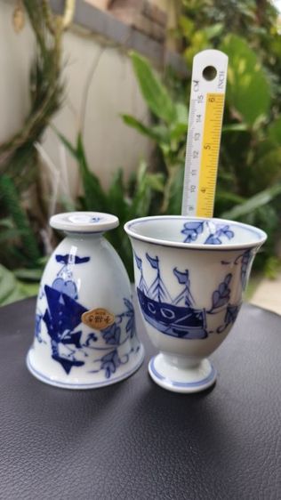 ชุดถ้วยชาเซรามิคพรีเมียมญี่ปุ่น Arita Ware (ลายครามแท้ 寿陶) สภาพสะสม มีใบรับรอง(งานเขียนมือ)