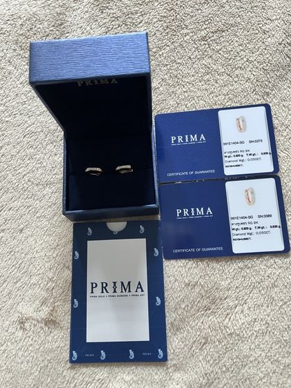 ต่างหูเพชรแท้ PRIMA (พรีม่าโกลด์) มินิมอลหรู รูปที่ 2