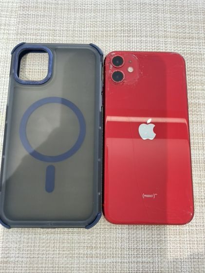 iPhone 11 สีแดง 128 ฝาหลังแตกหน้าจอแท้สแกนหน้าได้