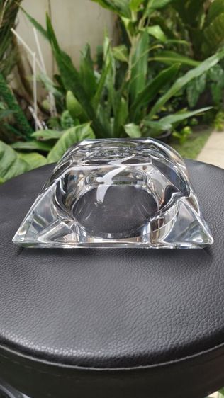 ที่เขี่ยบุหรี่คริสตัลแท้ HOYA Crystal Glass Japan ทรงเหลี่ยม งานวินเทจญี่ปุ่นสภาพสะสม(มีกล่องแท้)