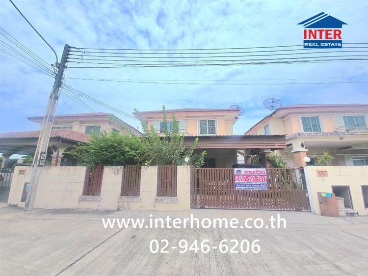 บ้านเดี่ยว 2 ชั้น 54 ตร.ว. หมู่บ้านศรีเทพไทย พาร์ควิลล์ ซอยบ้านปากคลองสำโรงเก่าซอย1 ถนนบางนา-ตราด ถนนซอยวัดนาเกลือ บางปะกง ฉะเชิงเทรา