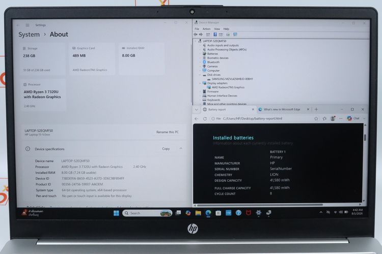 HP 15-FC0285AU Ryzen 3 7320U RAM8.256GB รูปที่ 2