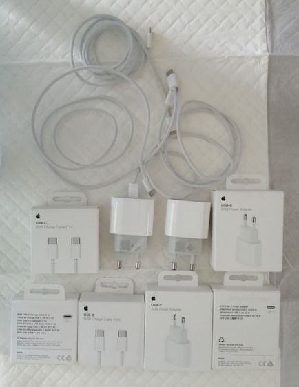 ปล่อยต่อ สายชาร์จไอโฟน 60W USB-C ของแท้ มือสอง และ อะแดปเตอร์แปลงไฟ Apple USB-C  20 วัตต์ มือสองของแท้ พร้อมส่ง