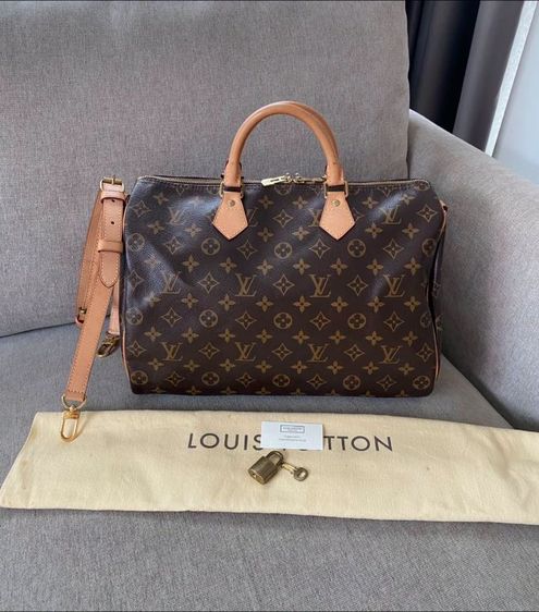 Louis Vuitton หนังแท้ ไม่ระบุ น้ำตาล กระเป๋า lv speedy ban35 มือสอง ของเเท้