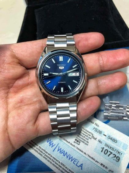 น้ำเงิน นาฬิกา Seiko 5 Automatic snxs77k