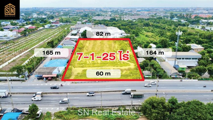 ขายที่ดิน อ.บางพลี 7-1-25 ไร่ ติดถนนเทพารักษ์ขาออก ขายด่วนต่ำกว่าประเมิน