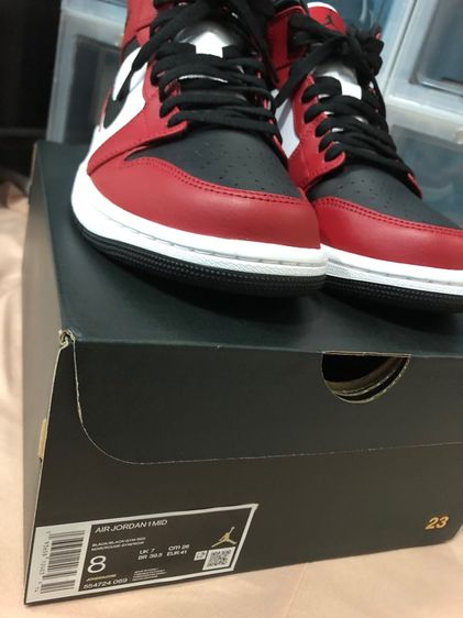 Nike air Jordan 1 mid black toe รูปที่ 3