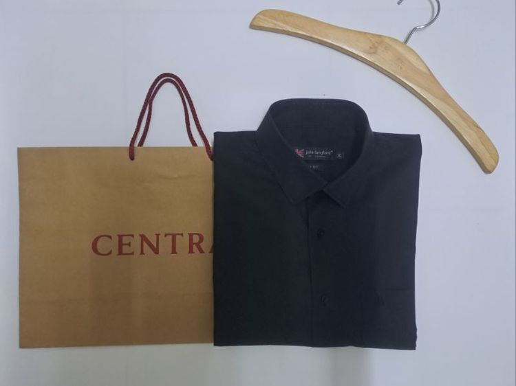 อื่นๆ XL เสื้อเชิ้ตแขนยาวสีดำ แบรนด์ John langford‼️