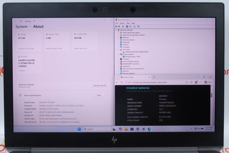 HP ZBook 15 G6 Core i7-9750H Ram16.512GB รูปที่ 2