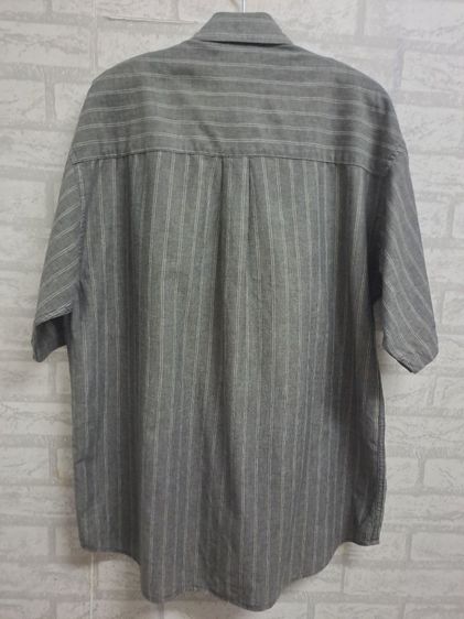 เสื้อเชิ้ตแขนสั้นลายทางแนวตั้ง (Pinstripe) สีเทาเข้ม แบรนด์ City Casual‼️ รูปที่ 2