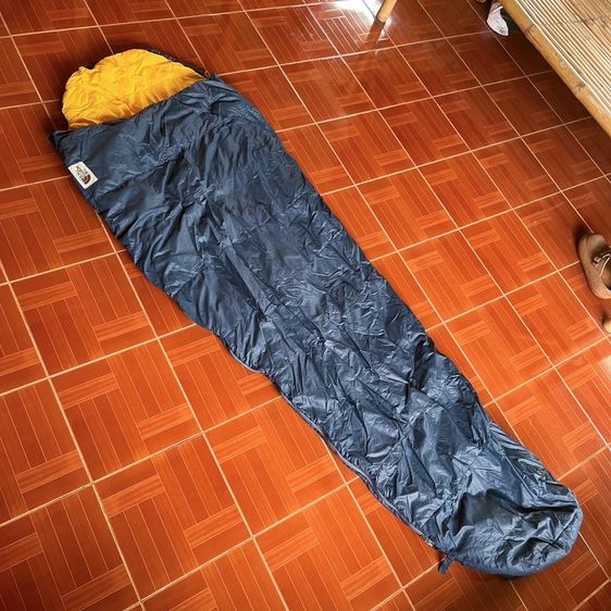 ถุงนอนVintage 80s THE NORTH FACE Brown Label Sleeping Bag Blue Mummy Camping