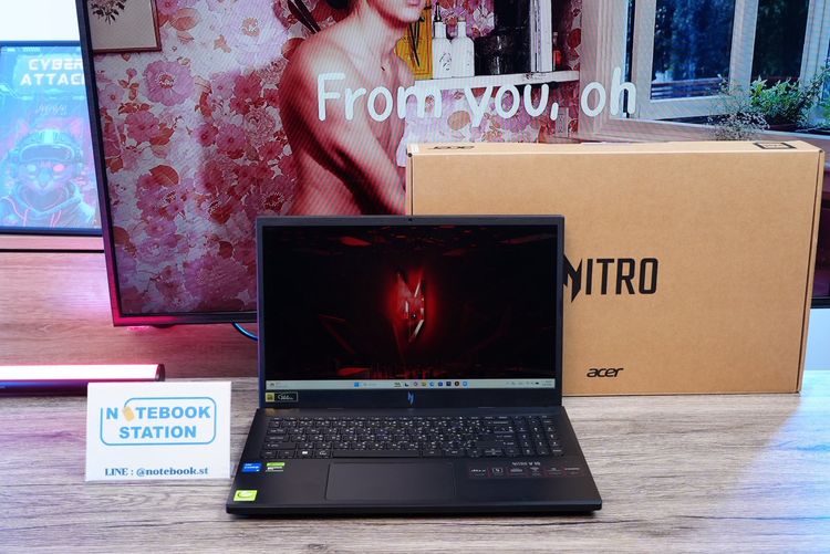 วินโดว์ 16 กิกะไบต์ ใช่ Acer Nitro V 15 i5-13420H Ram16 RTX2050(4GB) SSD512GB จอ15.6นิ้ว FHD 144Hz เกมมิ่งรุ่นใหม่ ดีไซน์ฝาหลังสุดเท่ มีประกันศูนย์2027 เครื่องพร้อม