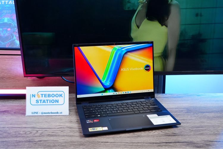 Asus Vivobook S 14 Flip OLED ทัชกรีนหมุนจอ360องศา Ryzen7-7730U Ram16 SSD512GB จอ14 2.8K OLED 90Hz จอภาพสวยคมชัดมาก ดีไซน์สวยทันสมัย ราคา 18, รูปที่ 4