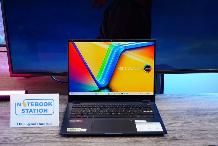 Asus Vivobook S 14 Flip OLED ทัชกรีนหมุนจอ360องศา Ryzen7-7730U Ram16 SSD512GB จอ14 2.8K OLED 90Hz จอภาพสวยคมชัดมาก ดีไซน์สวยทันสมัย ราคา 18, รูปที่ 2