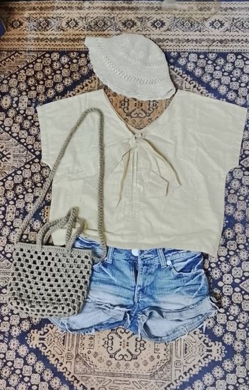 เสื้อผ้าผู้หญิงตัวเล็ก เสื้อยูนิโคล่ ลินิน  เอี๊ยม รูปที่ 12