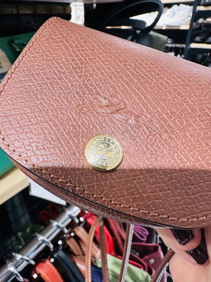 Authentic Longchamp genuine leather mini wallet / card holder