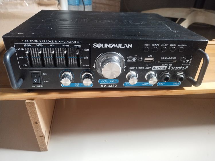 แอมป์ขยายเสียง รุ่น AV-3332 แบรนด์ SOUNDMILAN ใช้ไฟได้ 2ระบบ DC12V - AC220V กำลังวัตต์ 2000w  รูปที่ 15