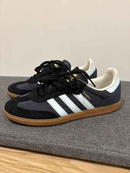 Adidas samba สีดำขีดฟ้า ไซส์40.5 ของแท้ สภาพ99เปอ