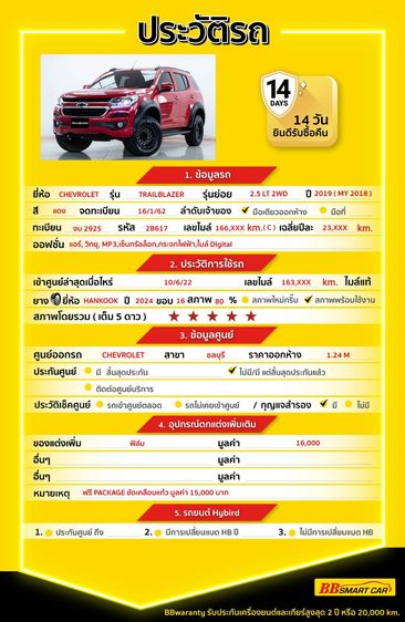 Chevrolet Trailblazer 2019 2.5 LT Utility-car ดีเซล ไม่ติดแก๊ส เกียร์อัตโนมัติ แดง รูปที่ 2