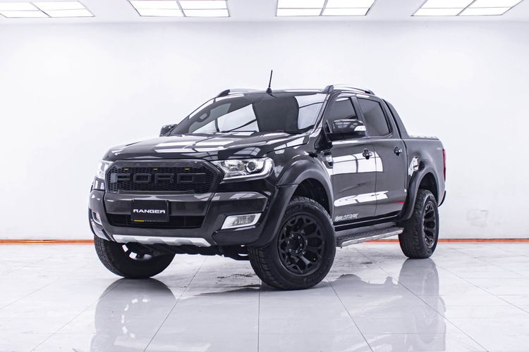 Ford Ranger 2017 2.2 Hi-Rider Wildtrak Pickup ดีเซล ไม่ติดแก๊ส เกียร์ธรรมดา ดำ