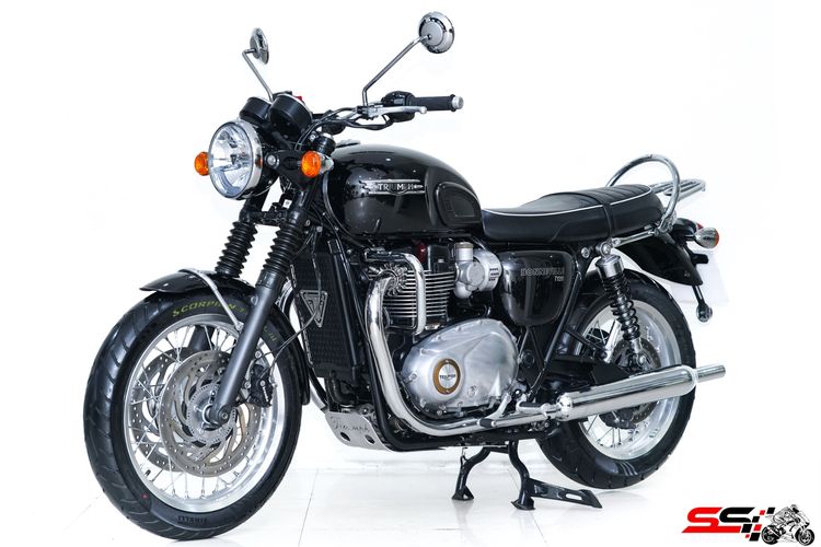 Triumph Bonneville T120 สีดำ ปี2022 วิ่งน้อย 7,400km ไมล์แท้ เบรค brembo มือเดียวสภาพป้ายแดง รถสวยมาก รูปที่ 3