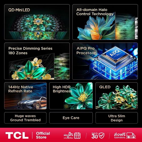 ￼TCL ทีวี 55 นิ้ว 4K Mini QLED Google TV รุ่น 55Q6C รูปที่ 3