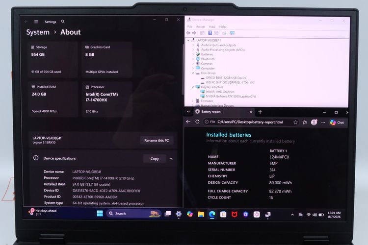 LENOVO LEGION 5 Core i7-14700HX.RTX5050 RAM24.1TB  รูปที่ 2