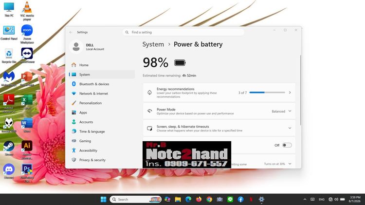 โน๊ตบุ๊คมือสอง DELL Intel vPro Core i7-10610U จอทัชสกรีน 14.0”IPS แรม16+SSD256+การ์ดจอ 620+วินโดว์แท้ รูปที่ 11