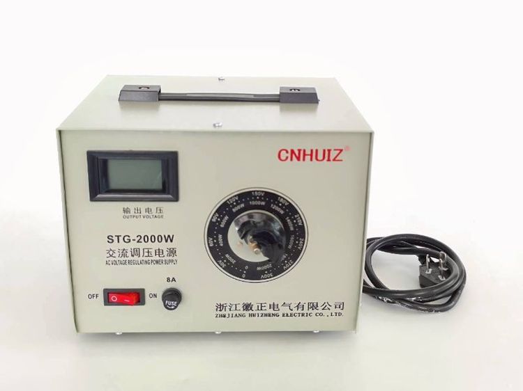 เครื่องปรับแรงดันไฟฟ้า Variac CNHUIZ STG-2000W 0-300Vเครื่องปรับแรงดันไฟฟ้าแบบปรับค่าได้ (Variac) สำหรับงานช่าง งานทดลอง และงานซ่อมอุปกรณ์ไฟฟ้า ปรับแรงดันได้ละเอียด รูปที่ 4