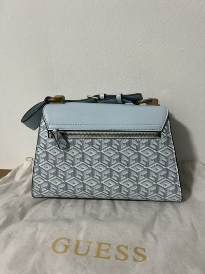 [Like New] GUESS Hallie Top Handle Flap สีฟ้าพาสเทล ลาย Geometric รูปที่ 4