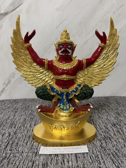 องค์พญาครุฑ รุ่น "ขุมทรัพย์'เนื้อ โลหะ ปิดทองเพ้นท์สีแดงพระอาจารย์วราห์ วัดโพธิทองอธิษฐานจิตปลุกเสกขนาดสูง 13 นิ้ว กว้าง 12 นิ้ว