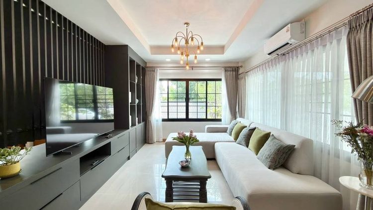 ตกแต่งครบ บ้านพูลวิลล่า สไตล์โมเดิร์น Fully Furnished พร้อมเข้าอยู่ ทำเลดีที่สุด หลังตลาดแม่เหียะ เชียงใหม่ รูปที่ 3