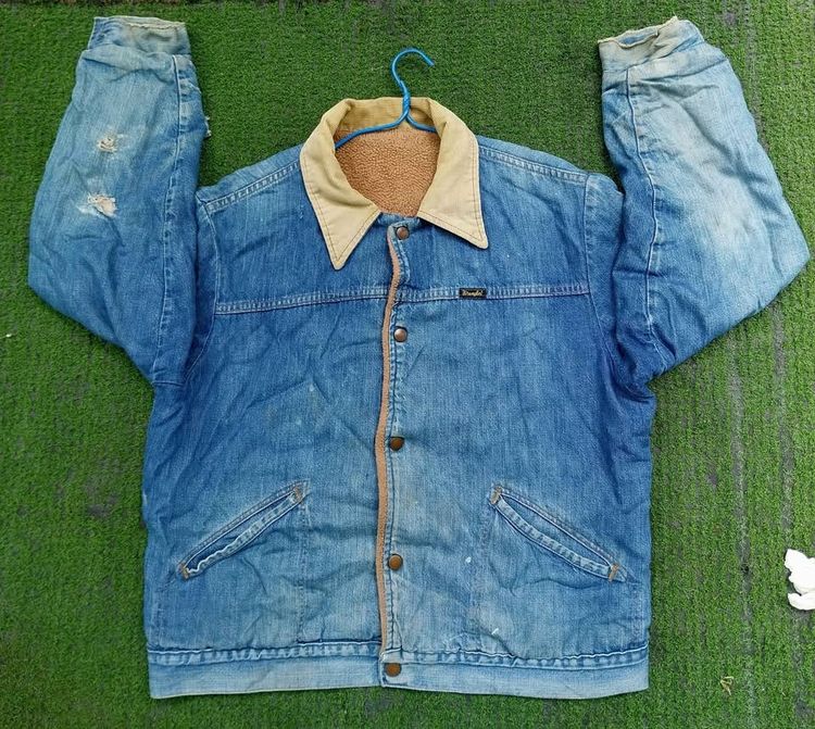 Levi's เสื้อแจ็คเก็ต | เสื้อคลุม ฟ้า แขนยาว Wrangler USA Vintage ผ้าบาง