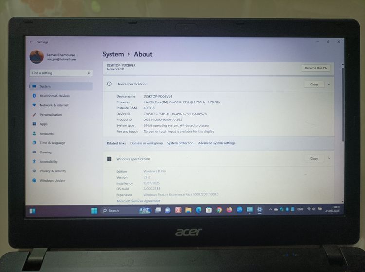 พร้อมใช้งาน Acer Aspire Intel Core i3 Jen 4 Ram 4 HD 500 GB. HD Graphic อุปกรณ์ ครบ รูปที่ 11