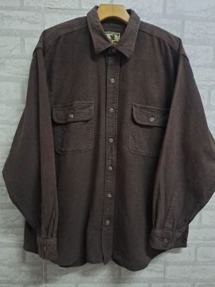 อื่นๆ XL เสื้อเชิ้ตแขนยาวผ้าหนา สีน้ำตาลช็อคโกแลต สไตล์วินเทจ แบรนด์ Field & Stream 1877‼️