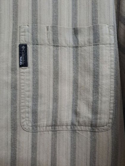 เสื้อเชิ้ตแขนยาวสีน้ำตาลลายทาง ผ้าฝ้าย Cotton100% กระดุมปั๊มทุกเม็ด แบรนด์ Columbia‼️ รูปที่ 4