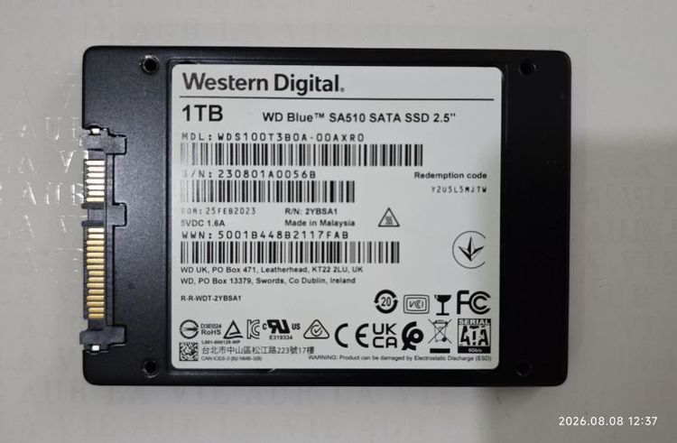 WD Blue SA510 SATA SSD 1 TB(มีประกันถึง 15 พฤษภาคม 2571) รูปที่ 2