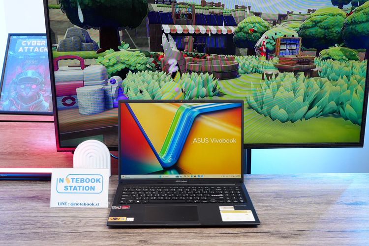 Asus Vivobook 16 Ryzen7-7730U Ram16 SSD512 จอ16นิ้ว WUXGA IPS สเปคสูงทำงานเก่ง จอใหญ่ภาพสวย พร้อมแป้นตัวเลขแยก เครื่องมีประกันศูนย์พร้อมใช้ง