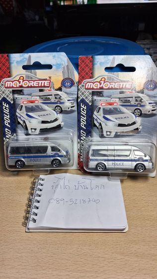 โมเดลรถสะสม รถโมเดล รถเหล็ก รถตู้ ชุด THAILAND POLICE กองบังคับการปราบปราม ครับ Majorette Toyota Hiace สีบอร์นเงิน งานสวยๆ