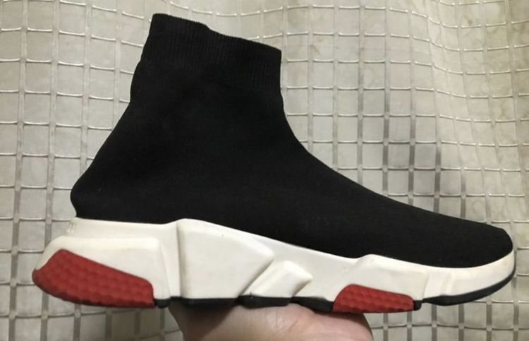 Balenciaga Speed Sneaker Cleae Sole Trainer Black /White รูปที่ 3